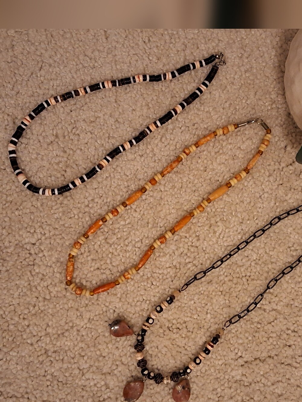 Bundle Of 3 Necklaces, Shell, Stone, Glass